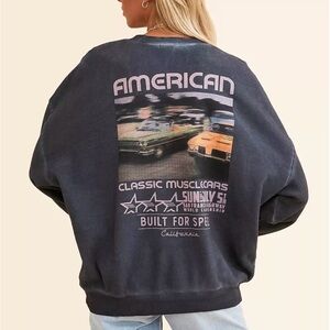 Buckle Modish Rebel Built For Speed California Oversized Fleece Lined Pullover M